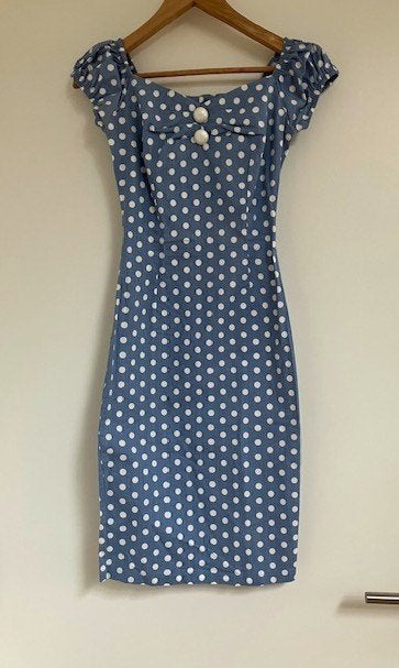 Mooie jurk Collectif Vintage maat XS, Kleding | Dames, Jurken, Blauw, Ophalen of Verzenden, Zo goed als nieuw, Knielengte