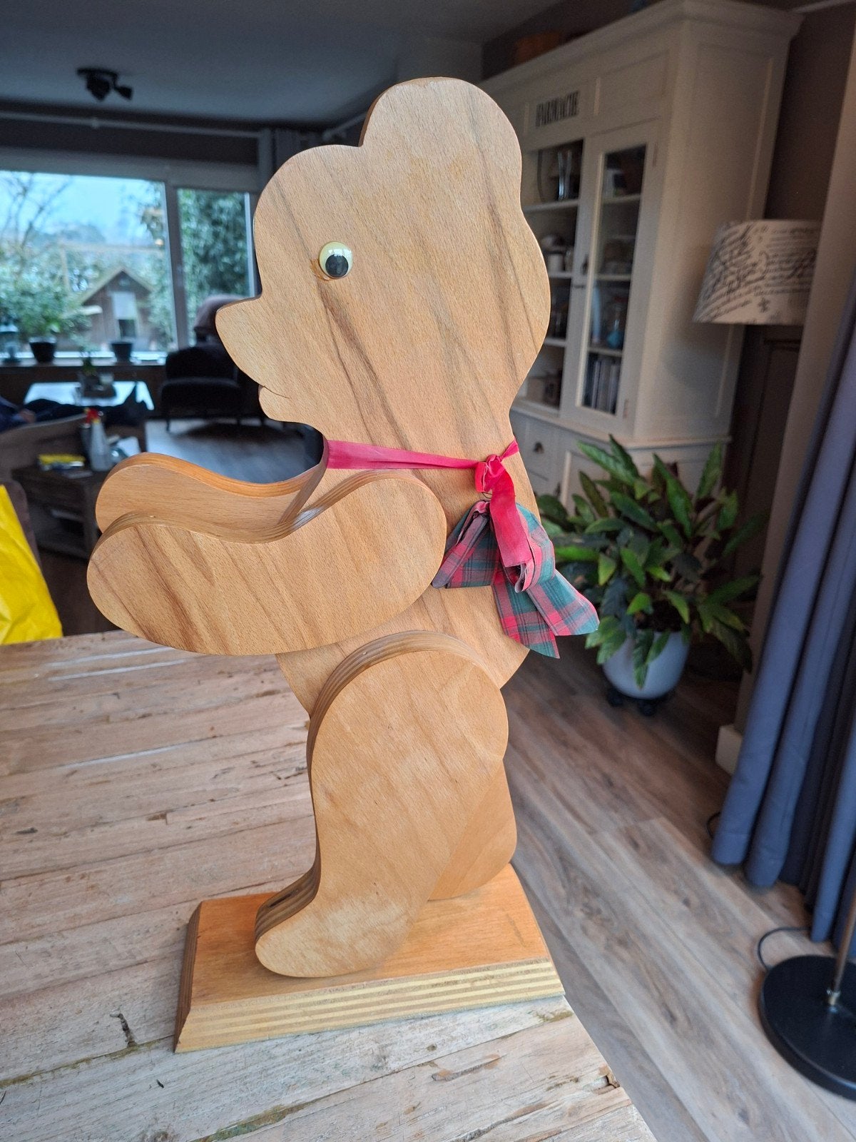 Vintage Grote Houten Beer (65cm) - Winkeldisplay / Decoratie, Antiek en Kunst, Ophalen of Verzenden