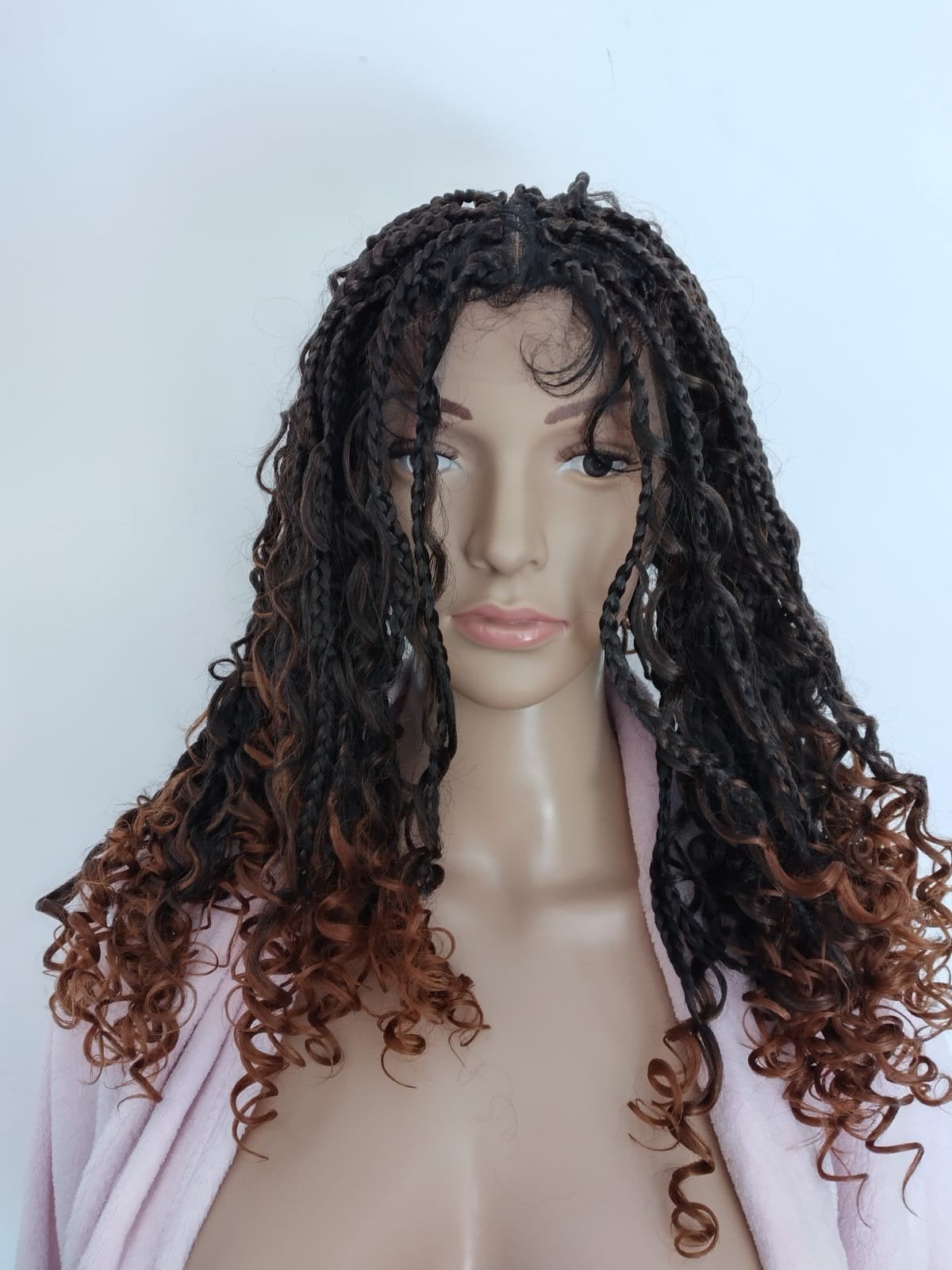 Gevlochten pruik 14 inch met krullen, Ophalen of Verzenden, Nieuw, Pruik of Haarverlenging
