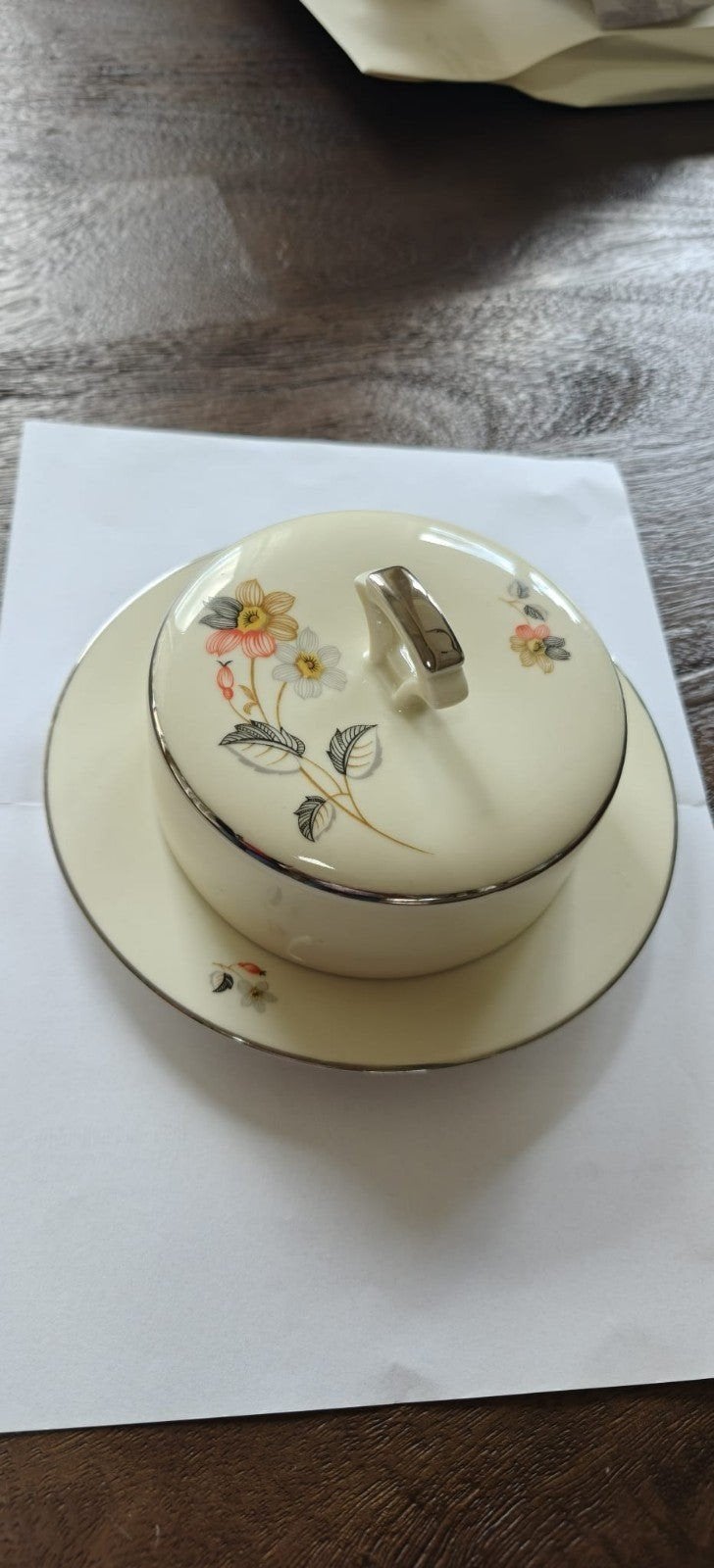 Vintage Jäger botervloot met bloemmotief, Ophalen of Verzenden