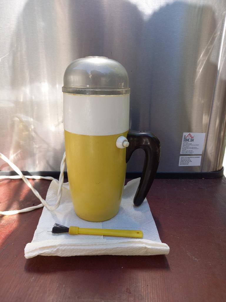 Vintage Douwe Egberts Koffiemolen - Geel/Wit, Ophalen of Verzenden