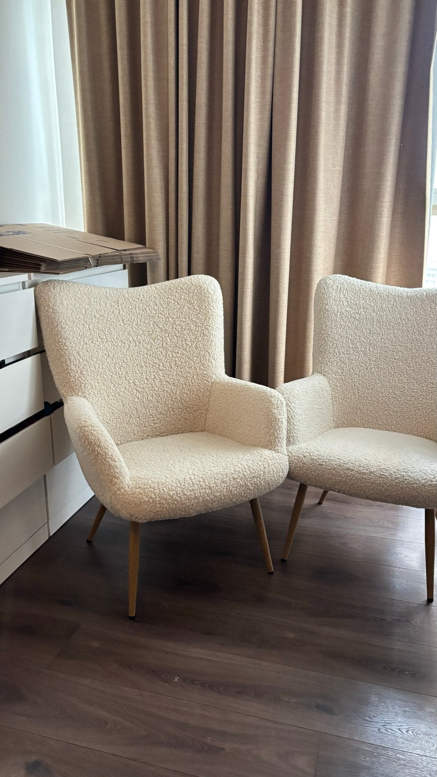 Set van 2 Crèmekleurige Teddy Fauteuils, Ophalen, Overige materialen, Twee, Overige kleuren