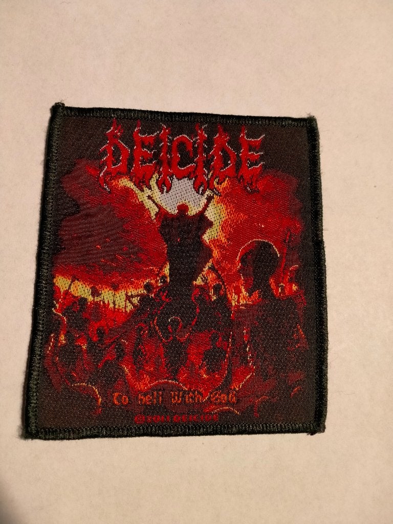 Deicide 2011 heavy metal muziek kleding embleem patch, Ophalen of Verzenden, Zo goed als nieuw, Kleding