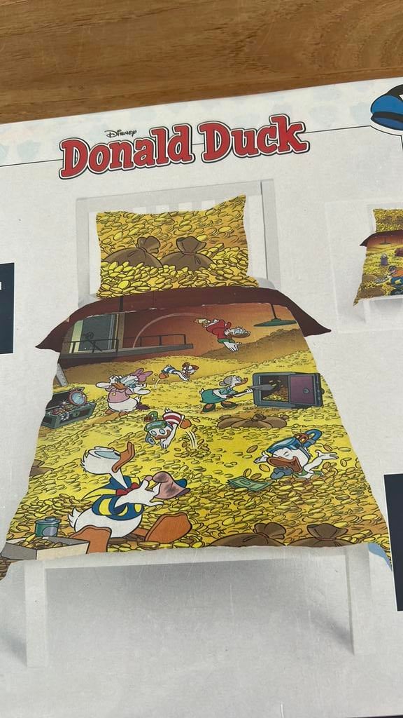 Donald Duck dekbedovertrek, Huis en Inrichting, Slaapkamer | Beddengoed, Ophalen, Zo goed als nieuw, Eenpersoons, Dekbedovertrek