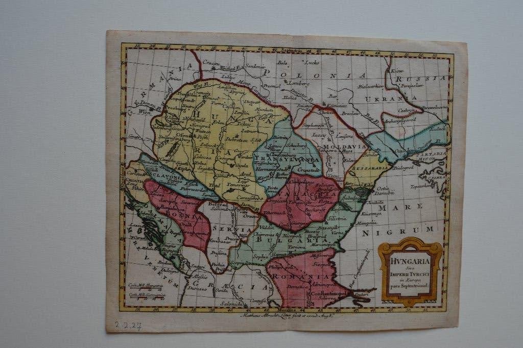 HONGARIJE Landkaart Mooie Kopergravure 1795 M.A. LOTTER E11, Verzenden, Cartografie, 19 cm, Gravure