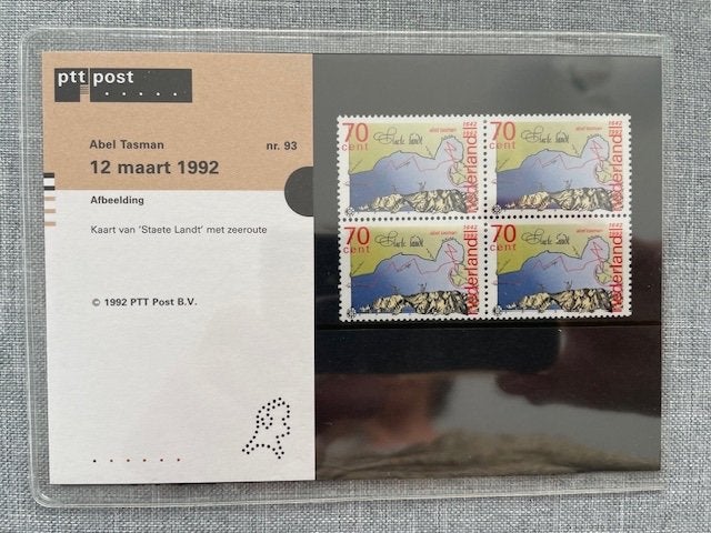 Postzegelmapje PZM93 Abel Tasman 1992 Postfris, Ophalen of Verzenden, Postfris, Overige thema's