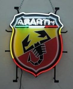 Fiat Abarth neon reclame decoratie verlichting showroom lamp, Ophalen of Verzenden, Nieuw, Lichtbak of (neon) lamp