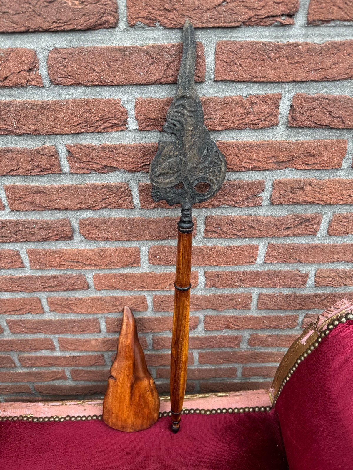 “ Kris/ Keris” met Semar Lemmet, Houten Handgreep en Schede, Ophalen of Verzenden