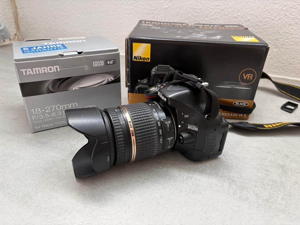 Goede Nikon D5200 spiegelreflex met 2 lenzen en draagtas, Ophalen, Spiegelreflex, Zo goed als nieuw, Nikon
