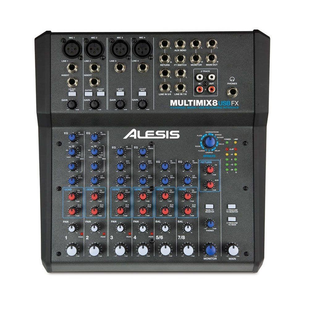 Alesis MultiMix 8 USB FX, Ophalen, Gebruikt, 5 tot 10 kanalen, Microfooningang