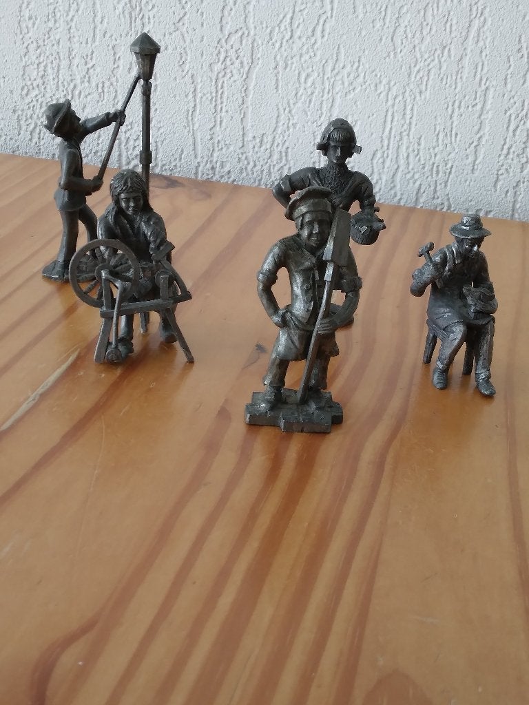 tin 5 beeldjes meeste met merkteken daalderop, Ophalen of Verzenden