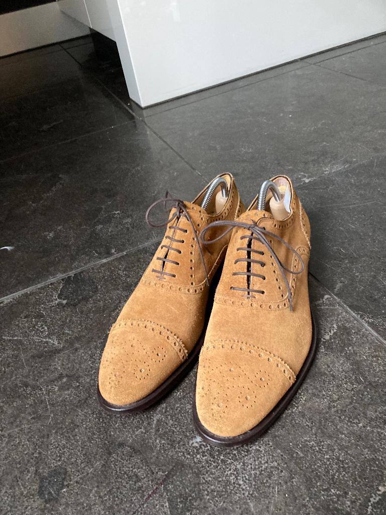 Jerry’s suède Oxford schoenen cognac 44, Bruin, Jerry’s, Ophalen of Verzenden, Zo goed als nieuw