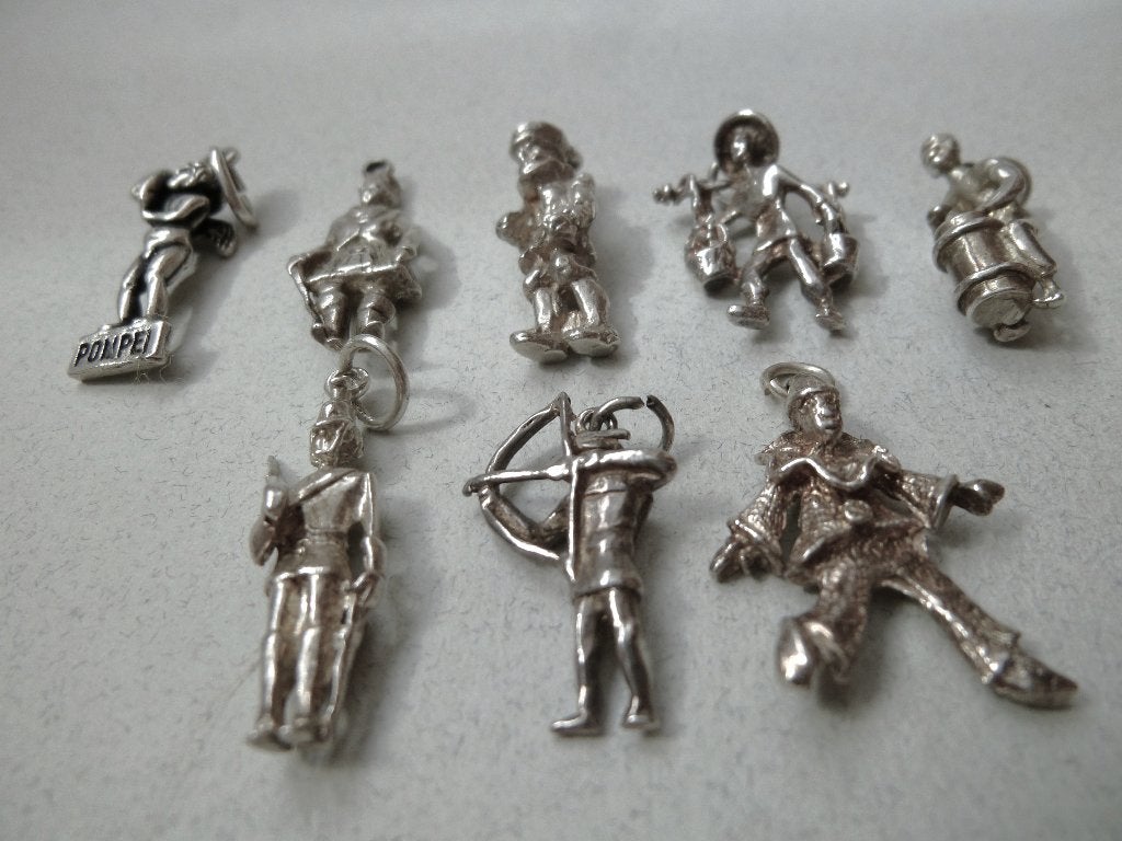 Diverse oude bedels zilver Figuren Personen, Verzenden, Zilver, Overige typen