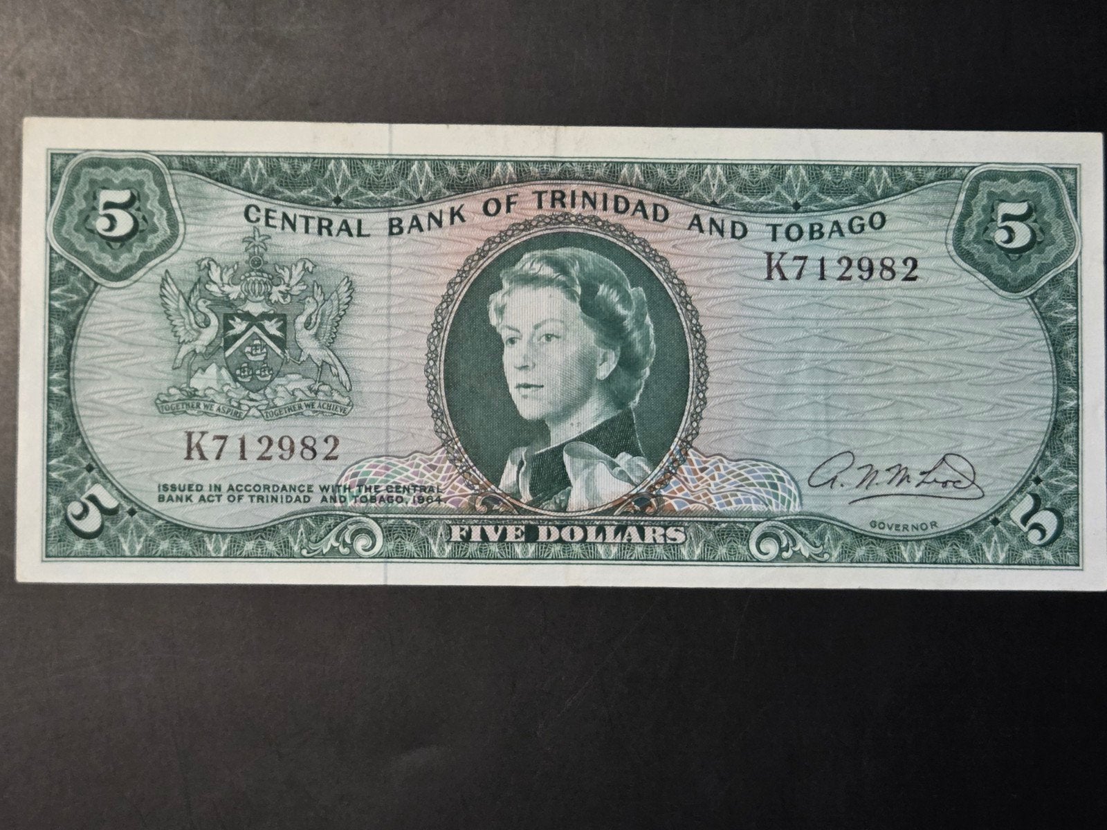 Trinidad 5 dollars 1964 VF+, Ophalen of Verzenden, Noord-Amerika