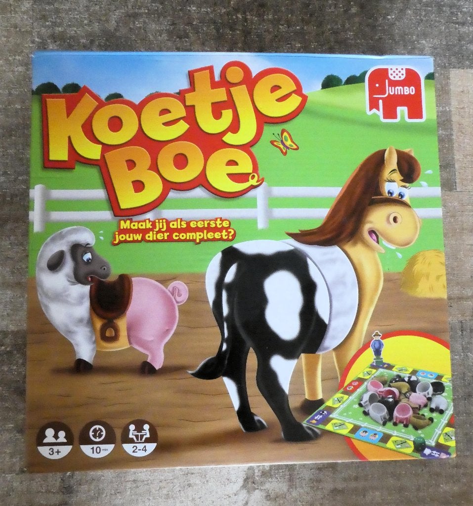 Koetje Boe en Poepie Knor Jumbo vanaf 3 jaar., Hobby en Vrije tijd, Gezelschapsspellen | Bordspellen, Een of twee spelers, Ophalen of Verzenden