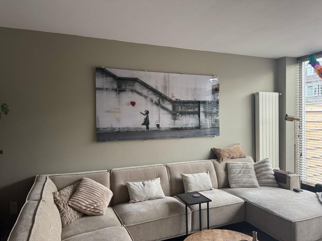 Banksy Plexiglas, Popart canvas, Gepersonaliseerde Art, 125 cm of meer, Ophalen of Verzenden, Zo goed als nieuw, Schilderij