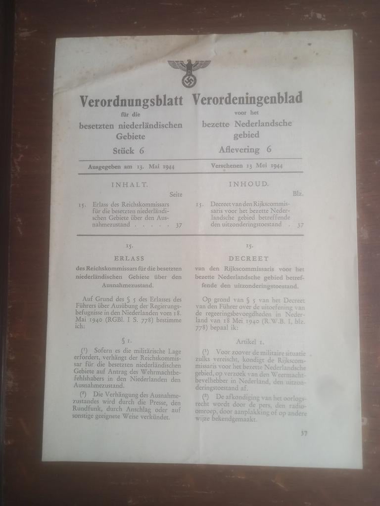 Verordeningenblad nr. 24, 31 mei 1941 - Tweede Wereldoorlog, Ophalen of Verzenden, Overige soorten, Nederland, Overige typen
