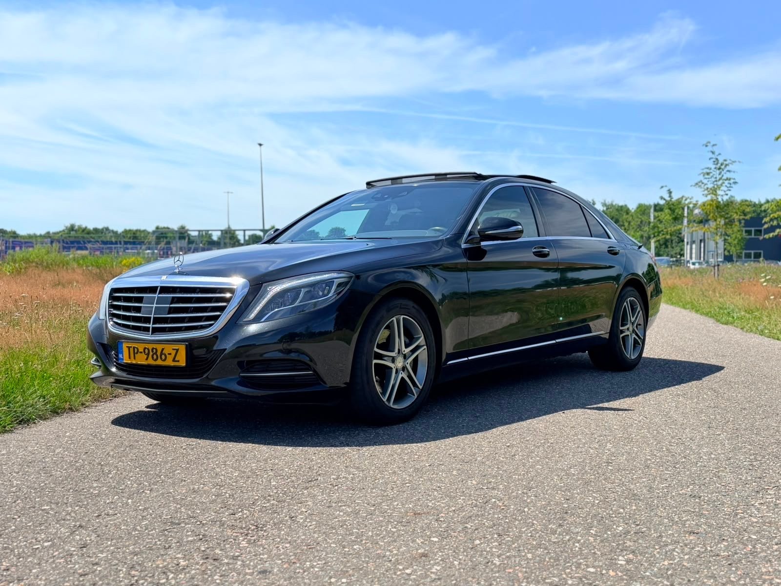Mercedes-Benz S-Klasse 3.0 S350 Bluetec 4M Lang 2015 Zwart, Auto's, Mercedes-Benz, Automaat, 15 km/l, 258 pk, Diesel