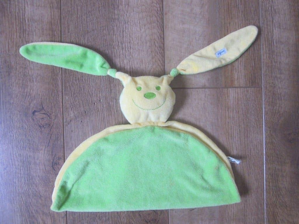 Difrax geel-groen superzacht pluche grote knuffeldoek konijn, Overige merken, Overige karakters, Ophalen of Verzenden, Middelgroot (20 tot 80 cm)