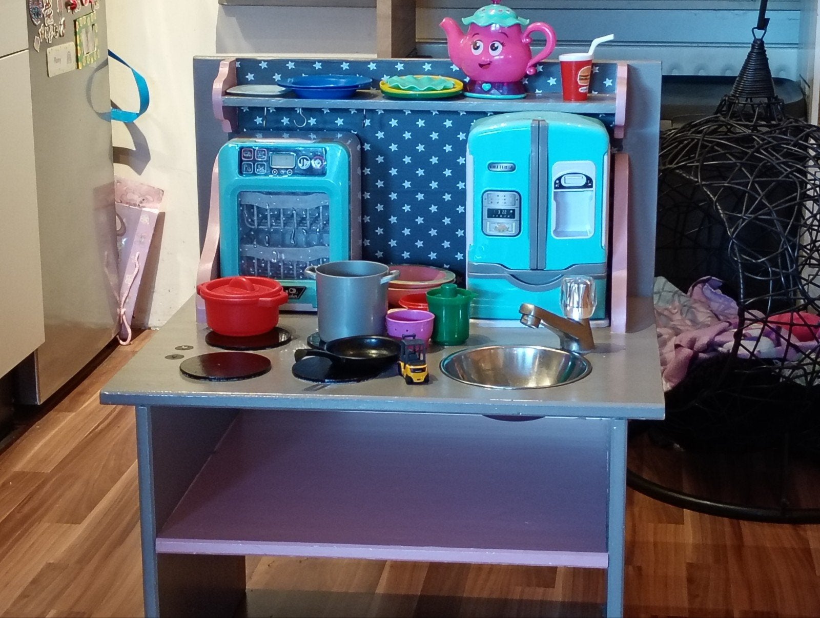 Leuk speelkeukentje met vaatwasser, koelkast en accessoires, Ophalen