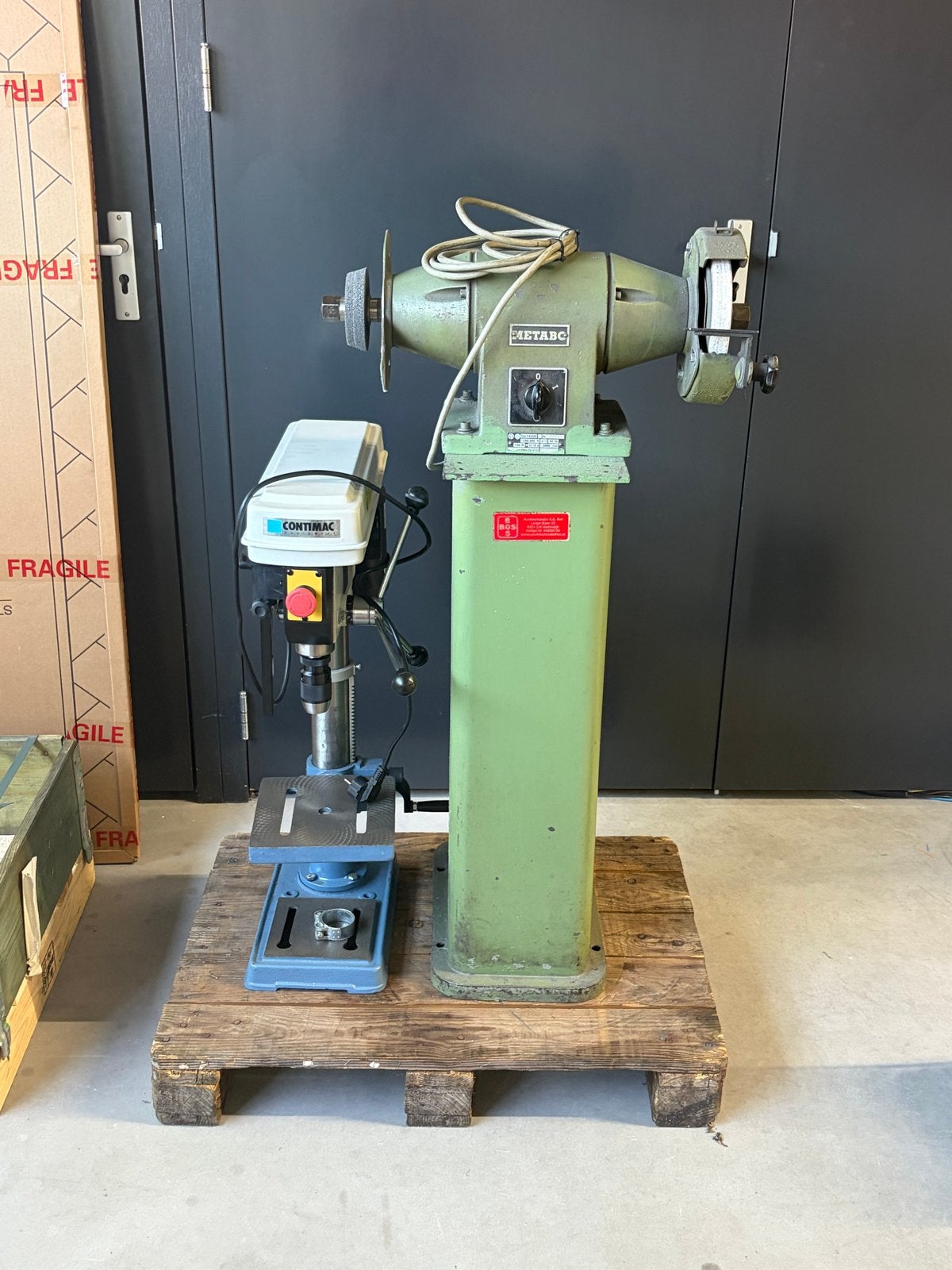 Kolomboormachine en Slijpmachine Set, Ophalen of Verzenden, Gebruikt, Minder dan 400 watt, Kolomboormachine