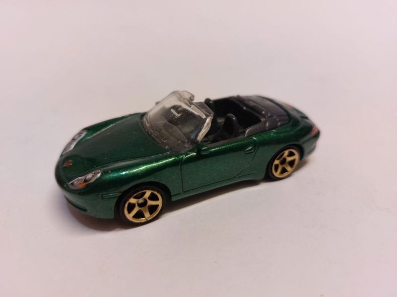 Porsche 911 Carrera Cabriolet metallic groen Matchbox 3 inch, Ophalen of Verzenden, Nieuw, Auto