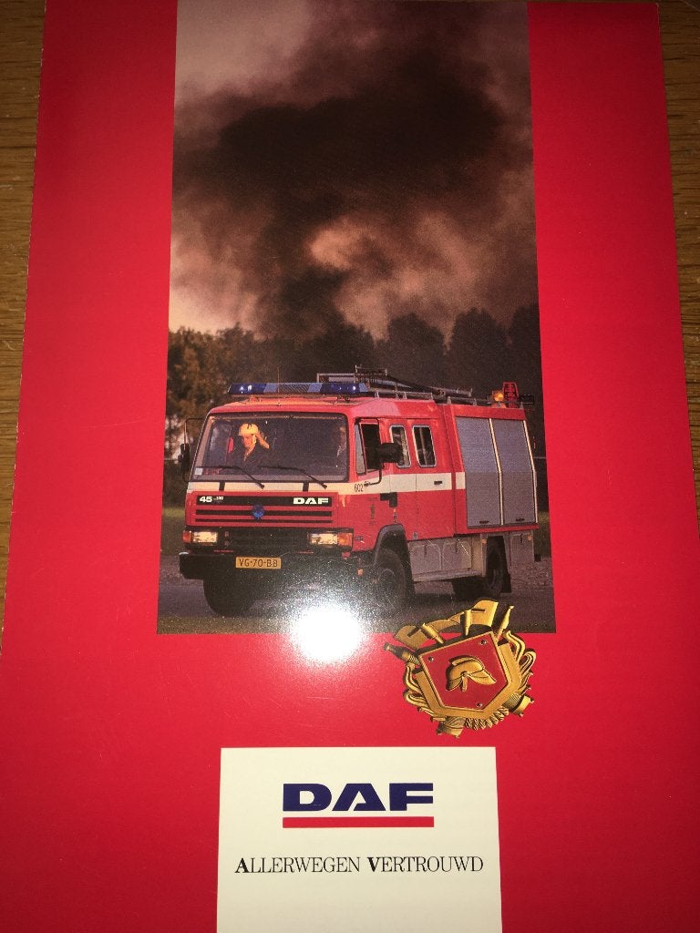 3x DAF Brandweer brochures folders 45 1992 + LF IFFS + Wiss, Ophalen of Verzenden, Zo goed als nieuw, Overige merken