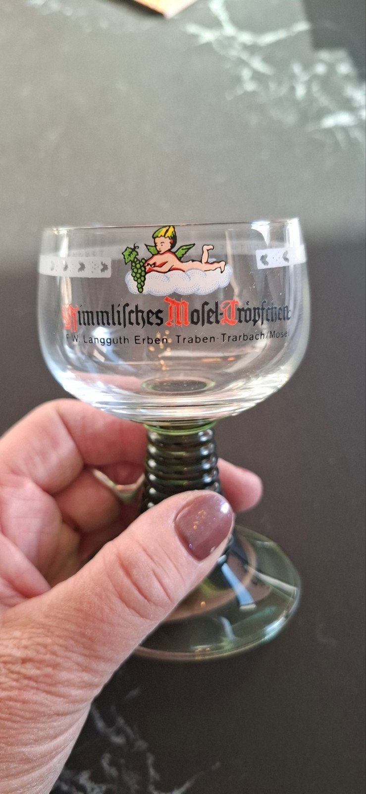 10x Mosel Wijnglazen - 'Himmelisches Mosel-Tröpfchen', Antiek en Kunst, Ophalen of Verzenden