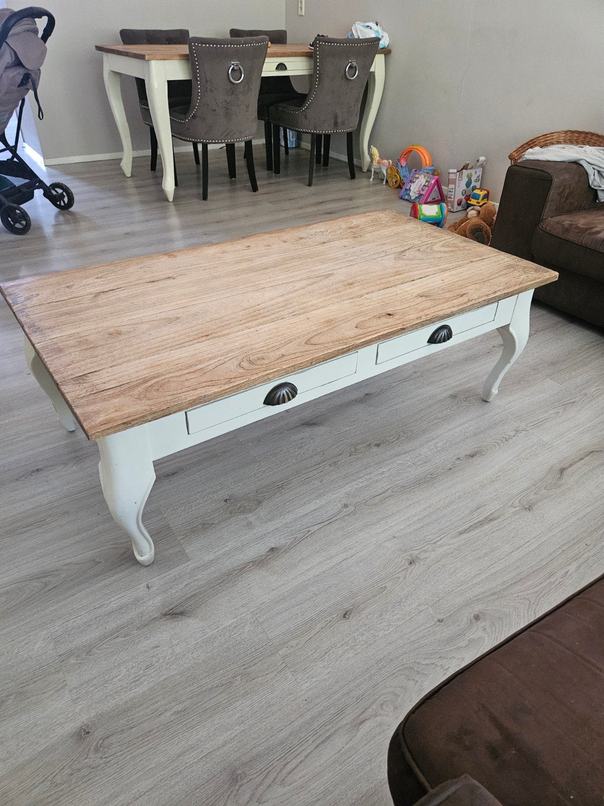 Salontafel wit eiken zgan, Huis en Inrichting, Complete inboedels, Ophalen