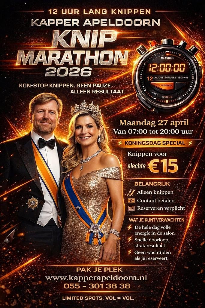 Knip marathon 27 April, Diensten en Vakmensen, Kappers en Thuiskappers