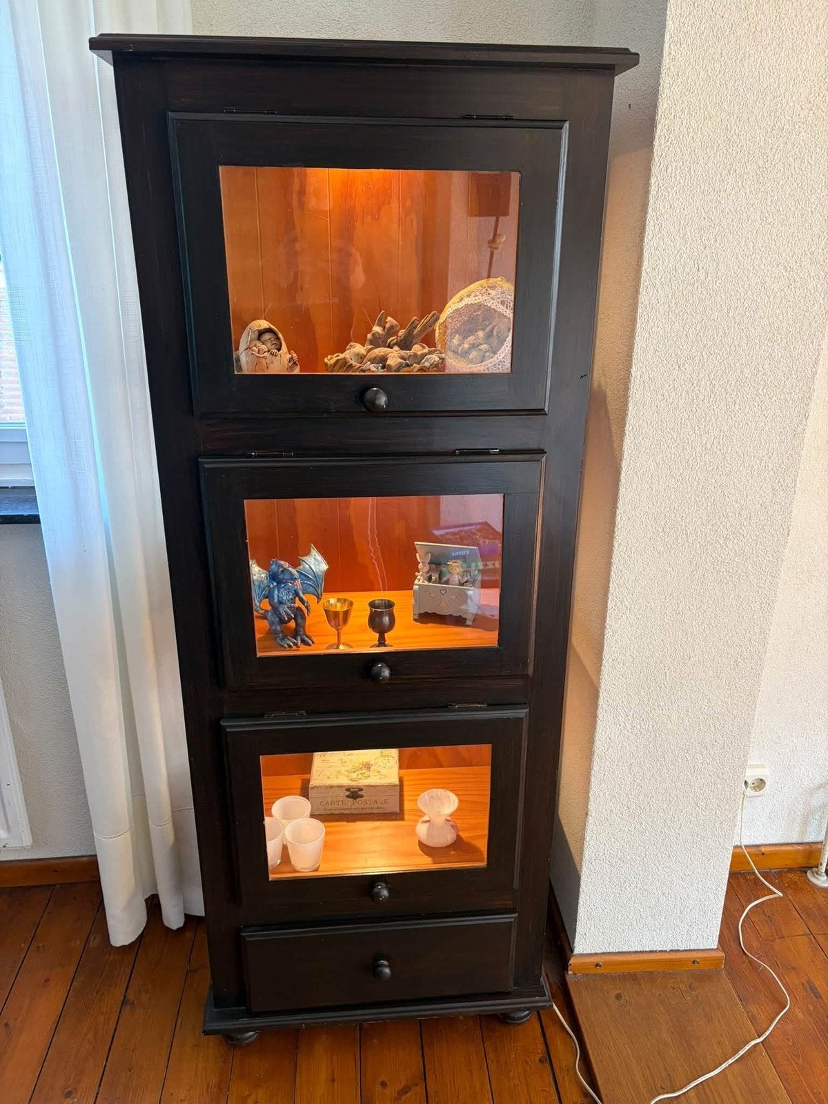 Vitrine kast, in top staat!, Ophalen, 50 tot 100 cm, Zo goed als nieuw, 150 tot 200 cm
