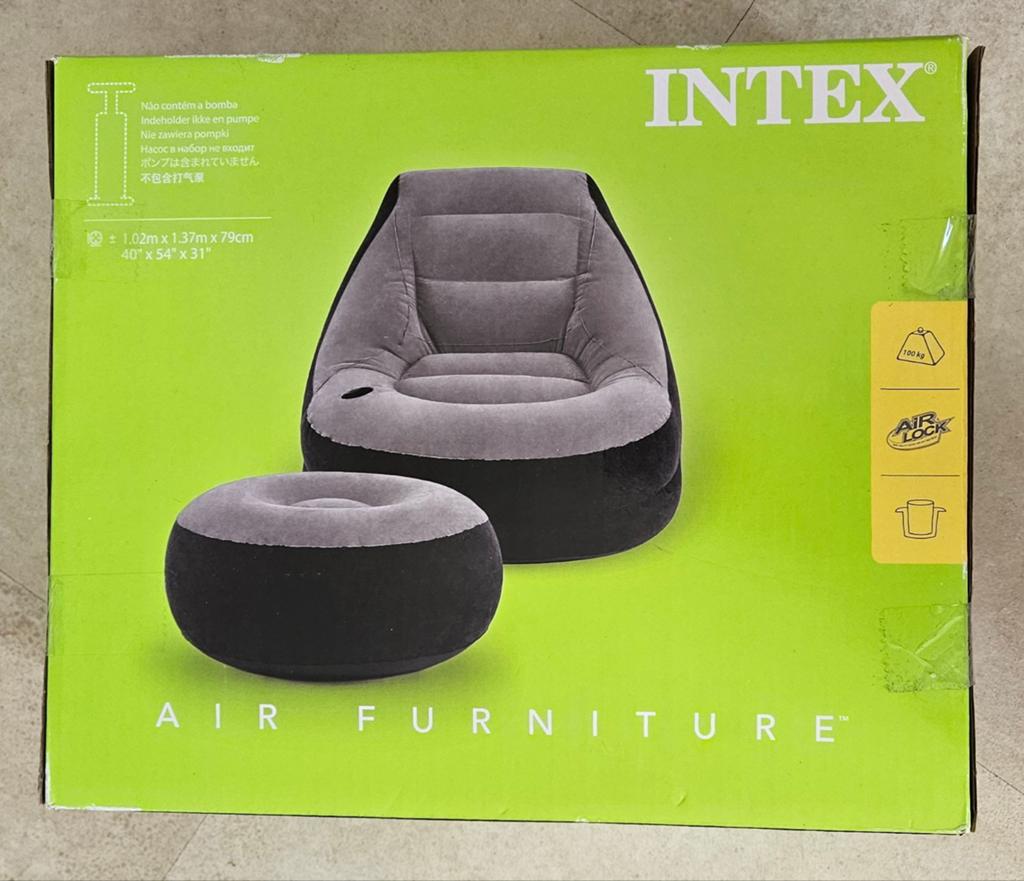 Intex Opblaasbare Stoel met Voetenbank - Nieuw in Doos, Caravans en Kamperen, Ophalen of Verzenden, Nieuw