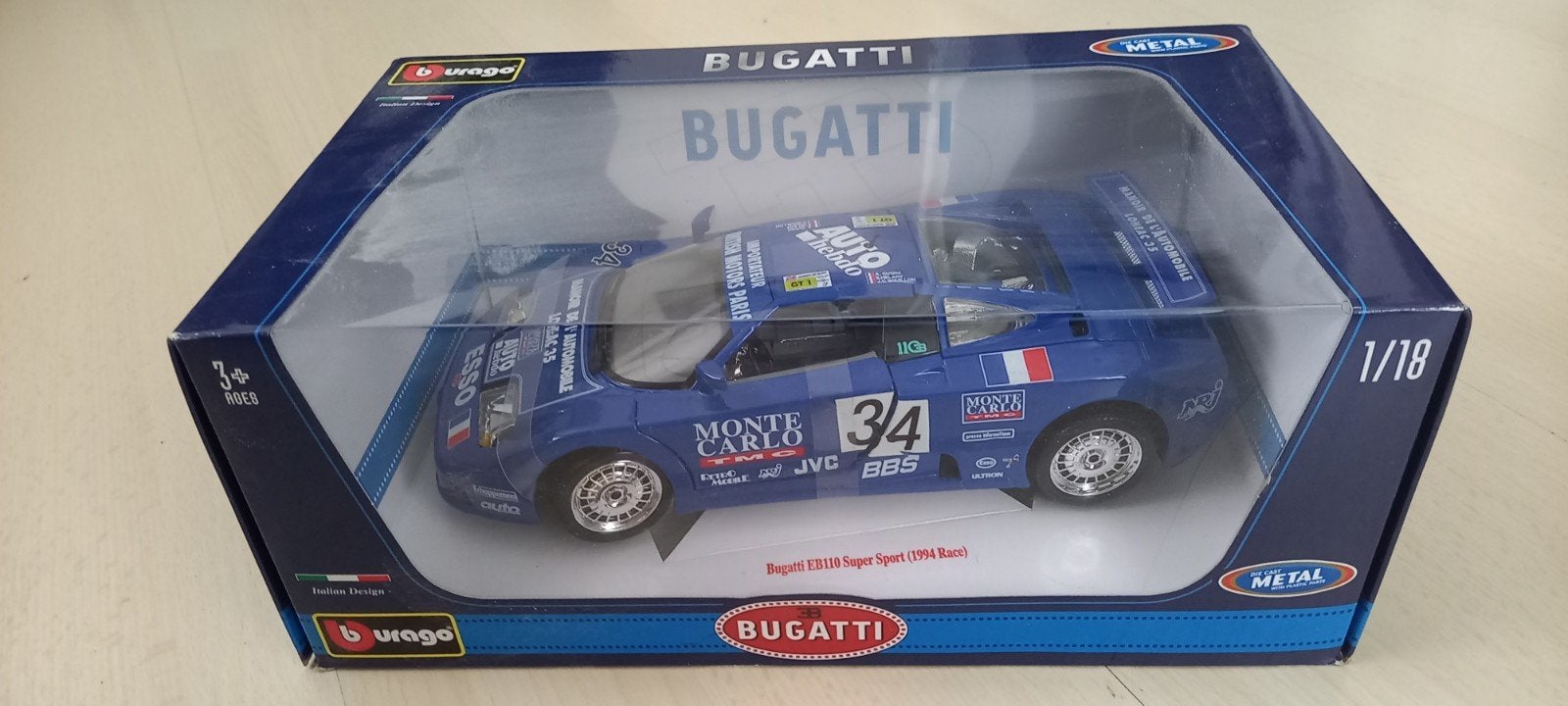 BUGATI  EB110 Super Sport ( 1994 Race), Ophalen of Verzenden, Nieuw, Auto, Maisto