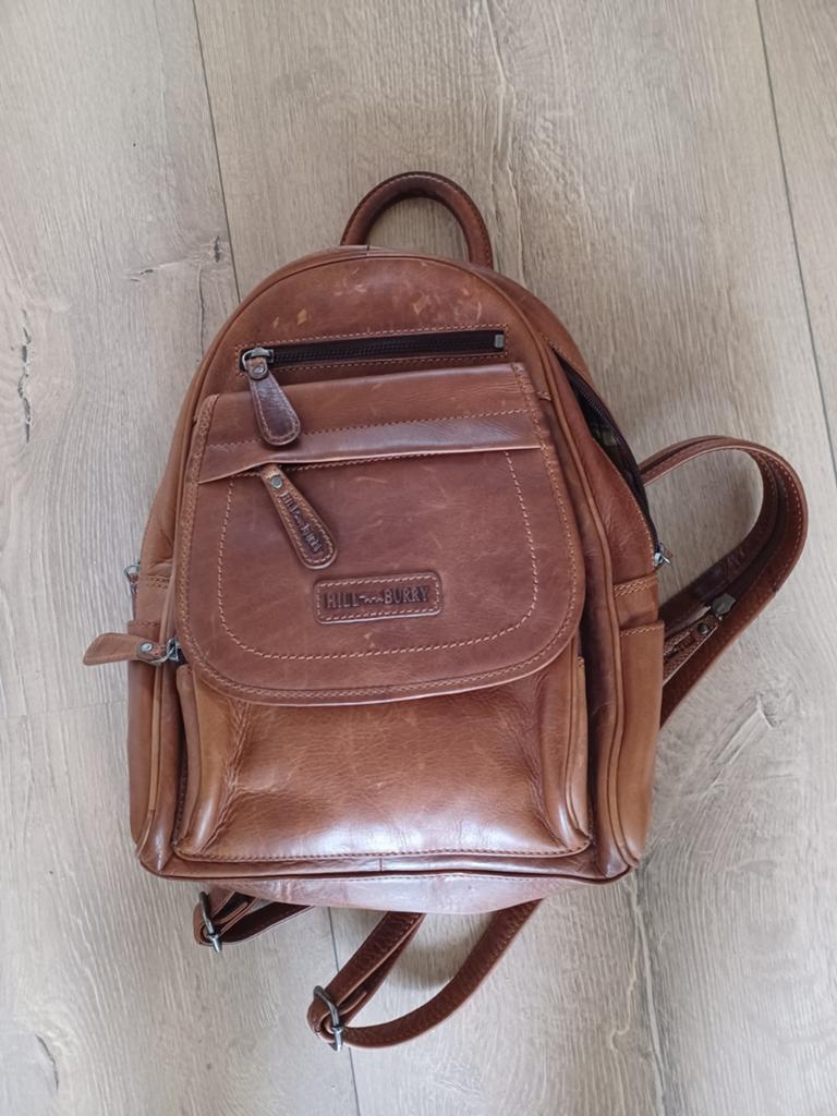 Hill & Burry Leren Rugzak - Bruin, Ophalen of Verzenden, Overige merken, 30 tot 45 cm