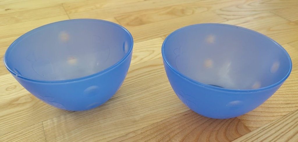 Kunststof schaaltjes rond blauw 0,75 L 2 stuks, Kunststof, Ophalen of Verzenden, Overige typen, Gebruikt