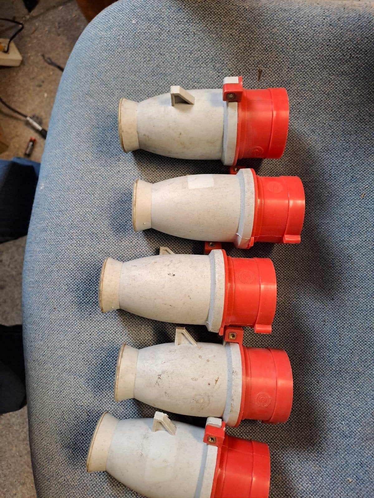 5x CEE stekker 32A 5-polig rood, Ophalen, Gebruikt, Stekker