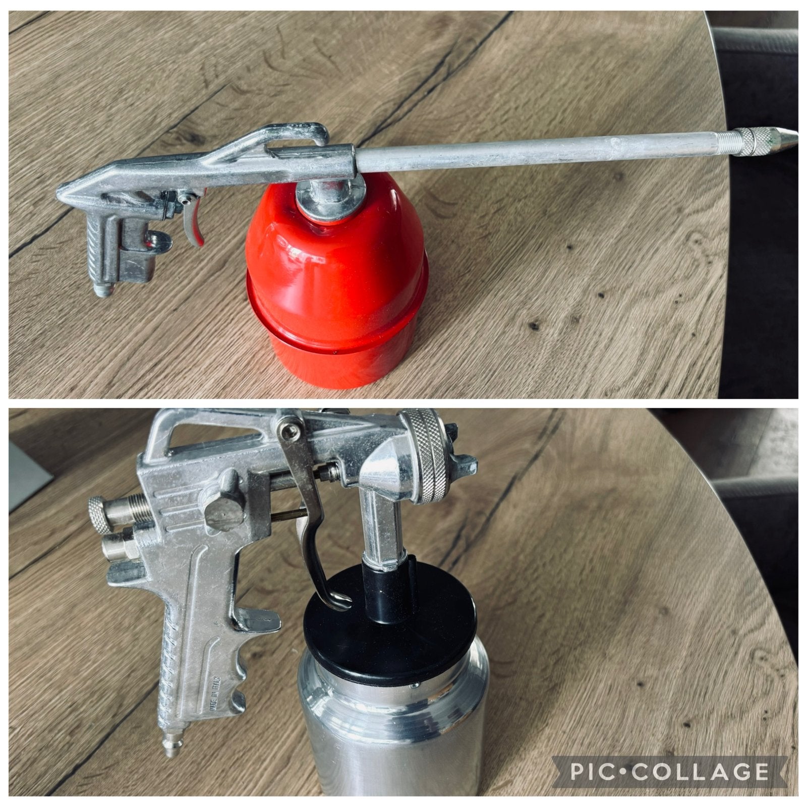 NIEUWE Verfspuitpistool met reservoir en blaaspistool, Ophalen of Verzenden, Nieuw, Verfspuit of Verfpomp