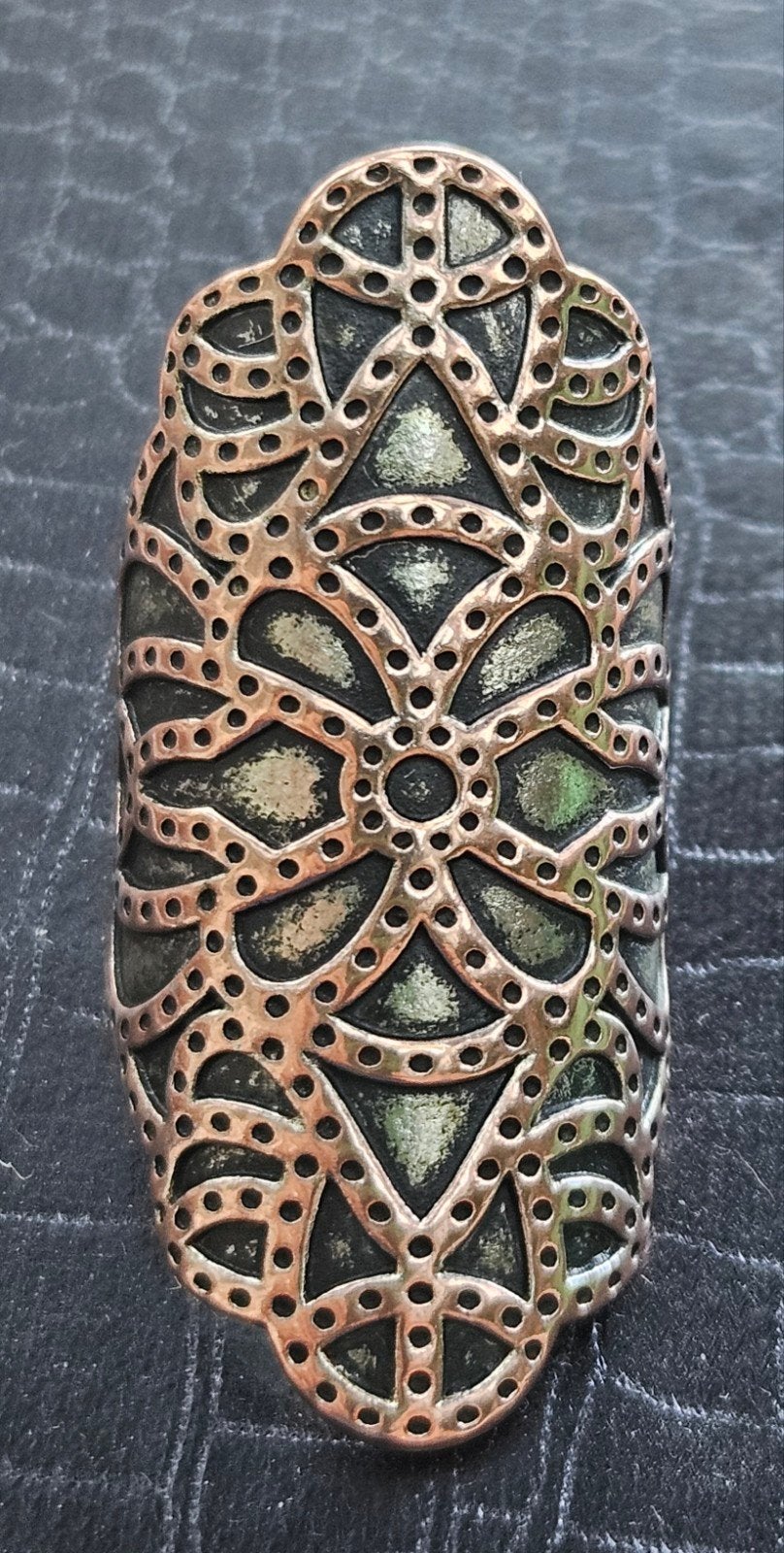 XL Boho Statement Ring Etnisch Ibiza Vintag, Ophalen of Verzenden, Zilver, Overige materialen