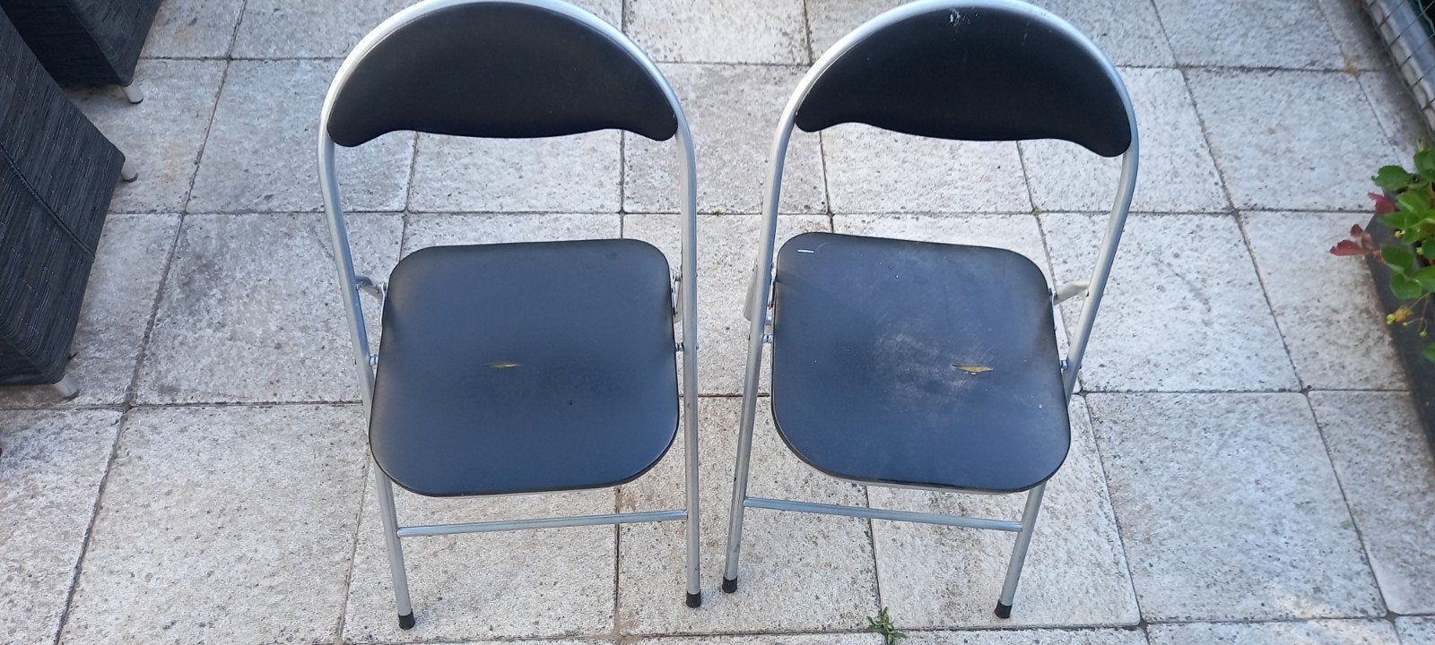2x Opvouwbare oftewel klap stoelen - Zwart/Grijs, Gebruikt, Twee, Praktisch, Opvouwbaar, Zwart