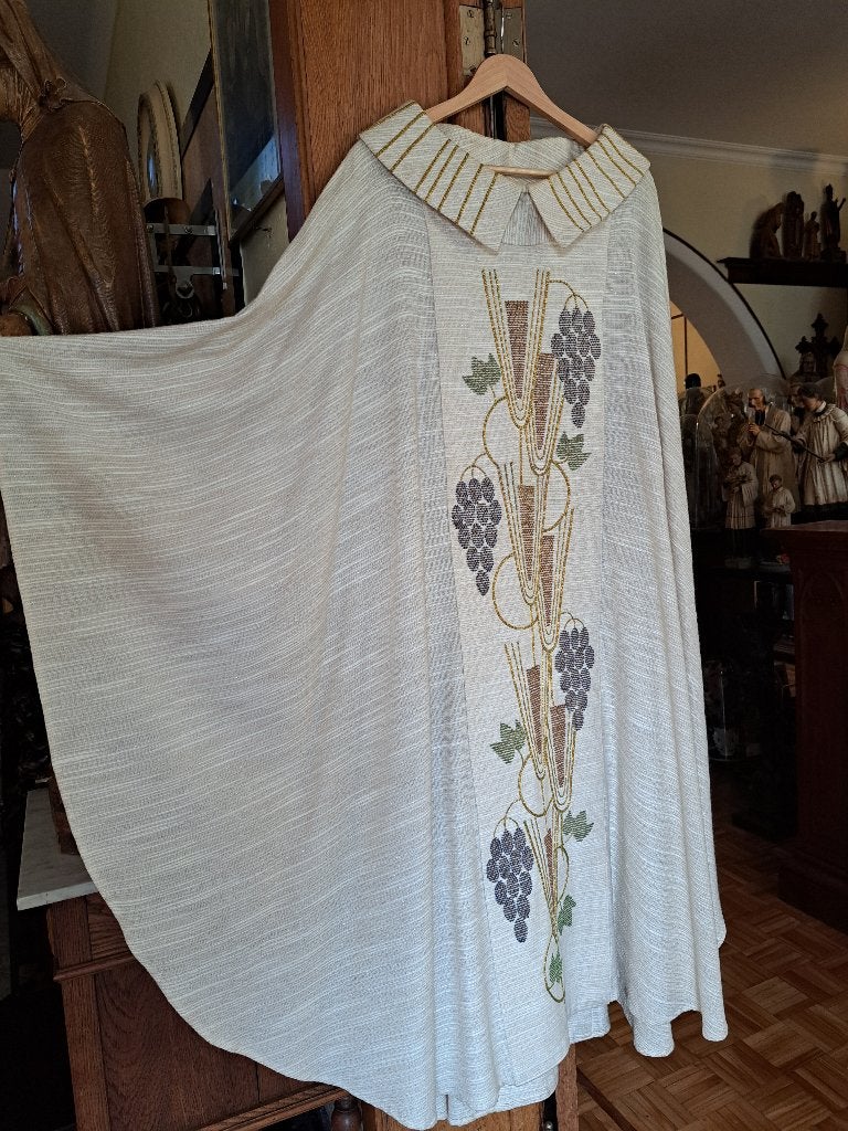 Antiek vintage Kerk Priester Chasuble Kazuifel Vestment Mis, Ophalen of Verzenden