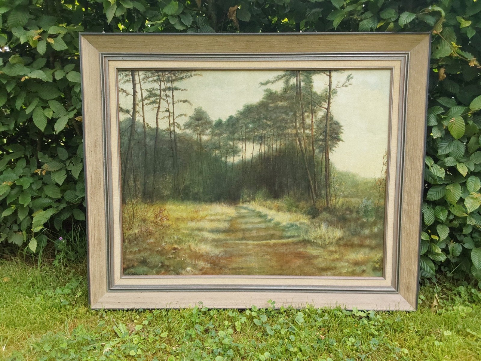 Olieverfschilderij Theo Rietbergen - Het Slingerpad, Antiek en Kunst, Kunst | Schilderijen | Klassiek, Ophalen of Verzenden