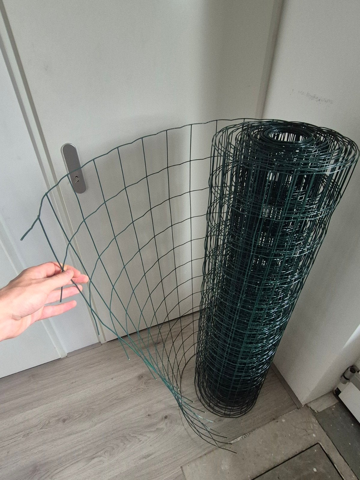 Gaashekwerk Groen - 15m lang, 120cm hoog, maaswijdte 10x7,5, Tuin en Terras, Tuinhekken en Hekwerk, Ophalen, Zo goed als nieuw