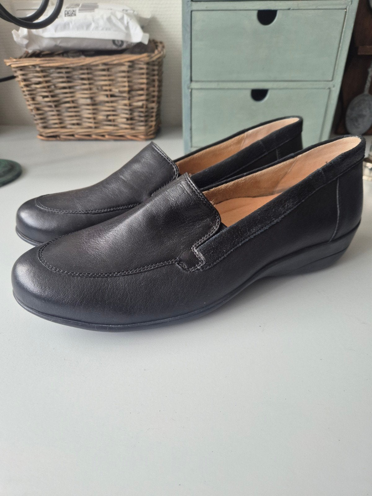 Helioform zwarte loafers, maat 42, Ophalen of Verzenden, Zo goed als nieuw, Zwart, Instappers