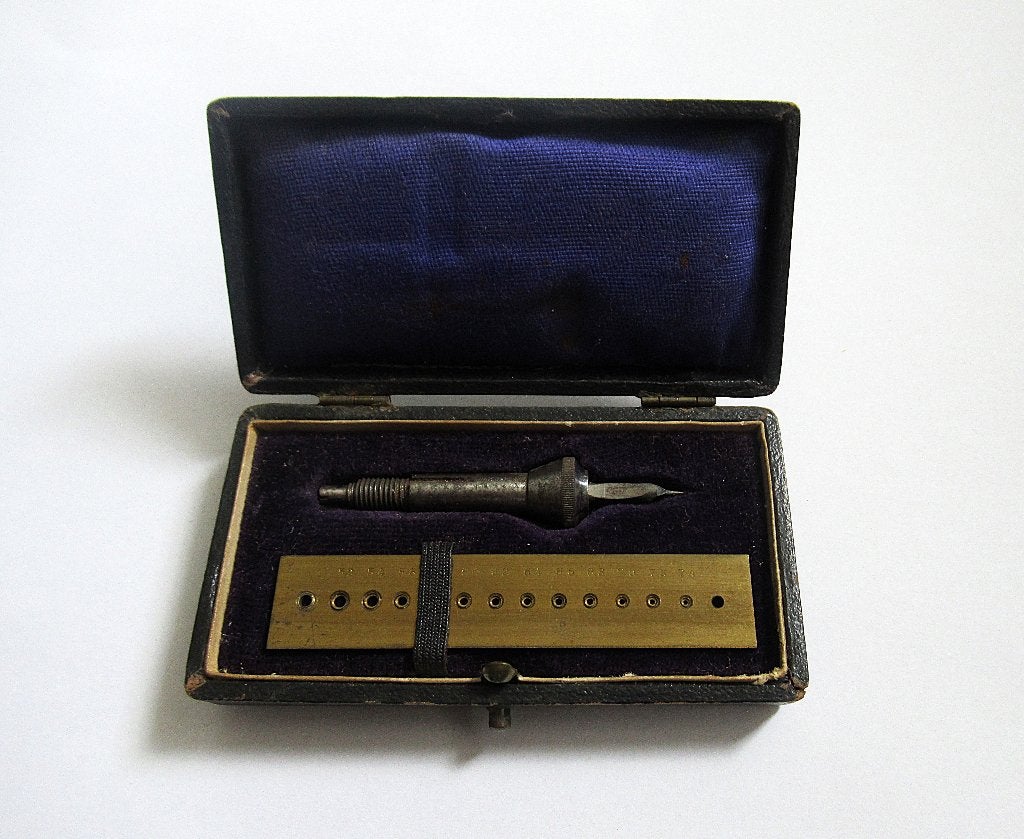Antiek klokken/horlogemakers instrument in originele etui., Antiek en Kunst, Antiek | Klokken, Ophalen of Verzenden