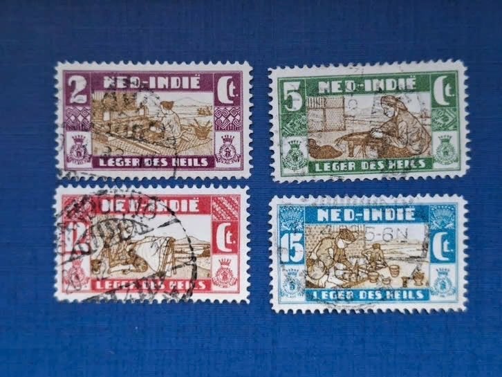 Postzegel NL Indie 1932 serie Leger des Heils 16-07, Ophalen of Verzenden, Gestempeld, Nederlands-Indië