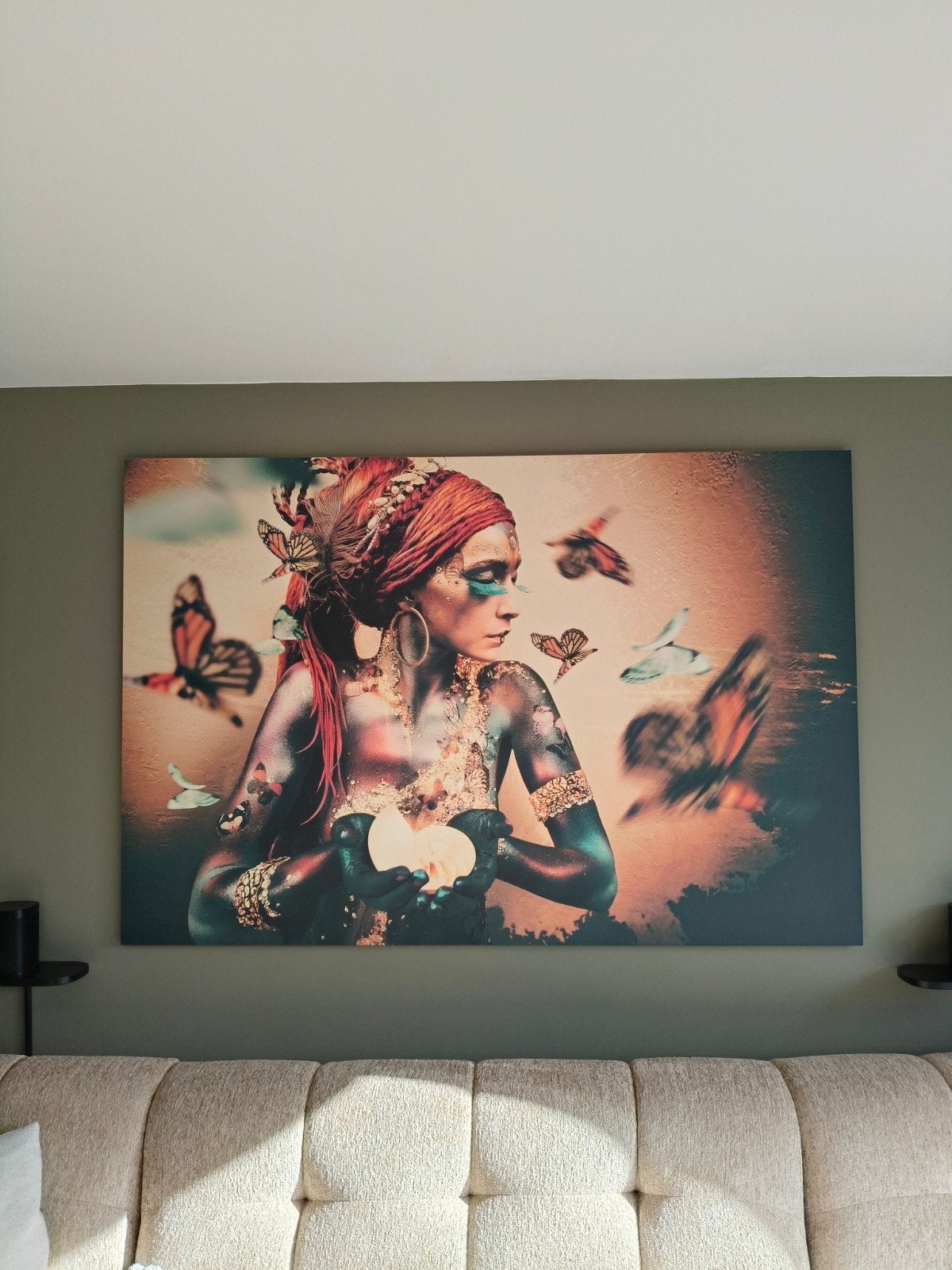 Schilderij 'Woman with butterflies' van Jaime Ibarra, Antiek en Kunst, Kunst | Schilderijen | Modern, Ophalen