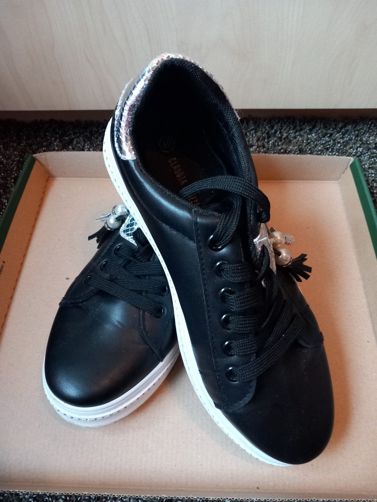 Zwarte dames sneakers, Claudia Ghizzani, Zwart, Ophalen of Verzenden, Sneakers of Gympen