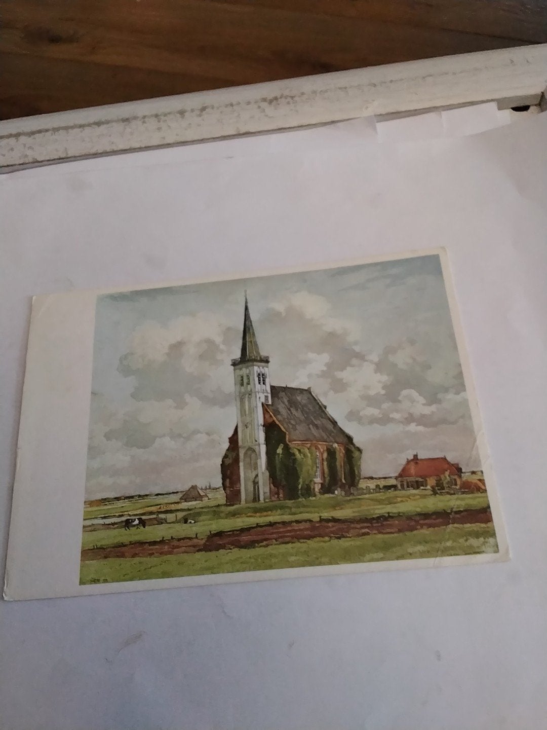 Oude Ansichtkaart Den Hoorn (Texel) Kerk / H.E. ROODENBURG, Ophalen of Verzenden, 1940 tot 1960, Gelopen, Waddeneilanden