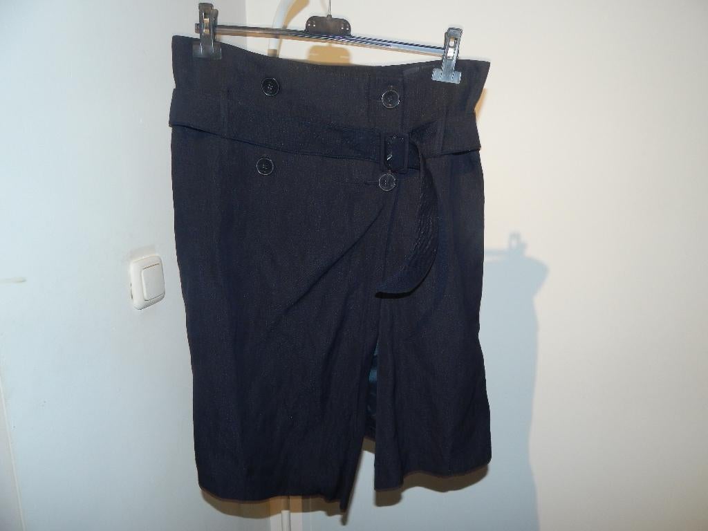 Pauw zwarte overslag rok knopen en riem wol metal 3/40, Kleding | Dames, Maat 38/40 (M), Verzenden, Zwart, Pauw
