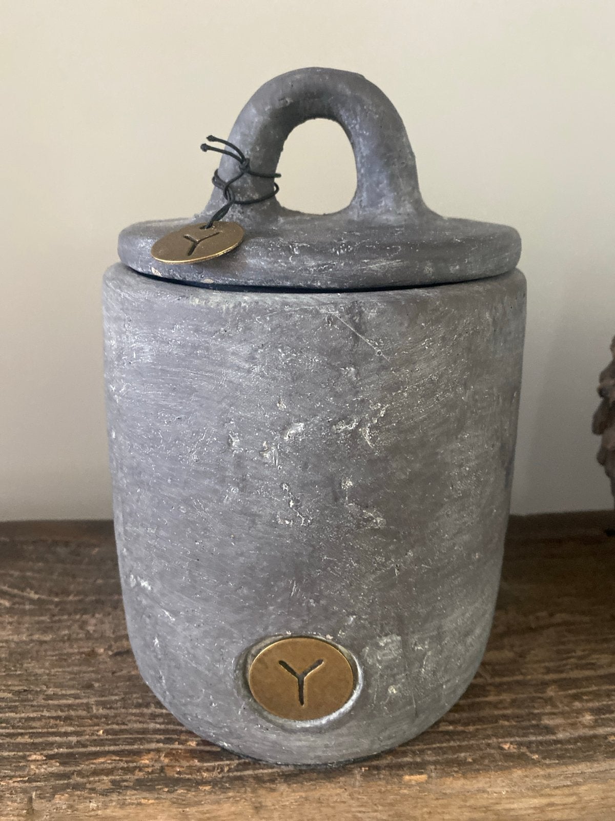 Pot met deksel, Brynxz, Ophalen of Verzenden, Grijs, Steen/keramiek, Landelijk